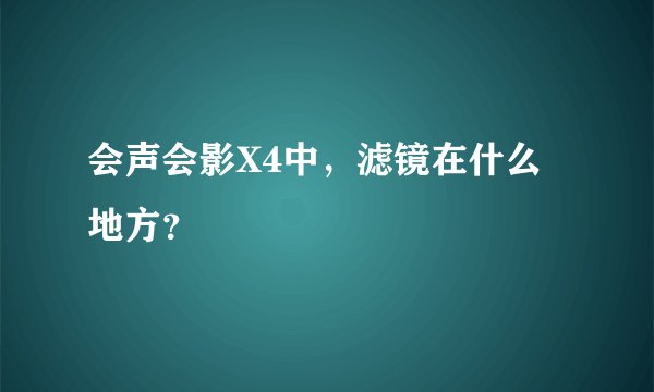 会声会影X4中，滤镜在什么地方？