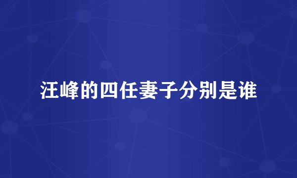 汪峰的四任妻子分别是谁
