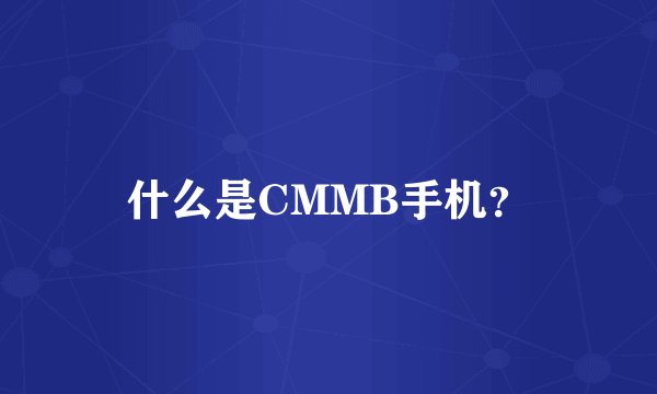 什么是CMMB手机？