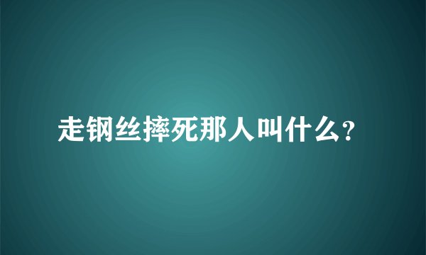 走钢丝摔死那人叫什么？