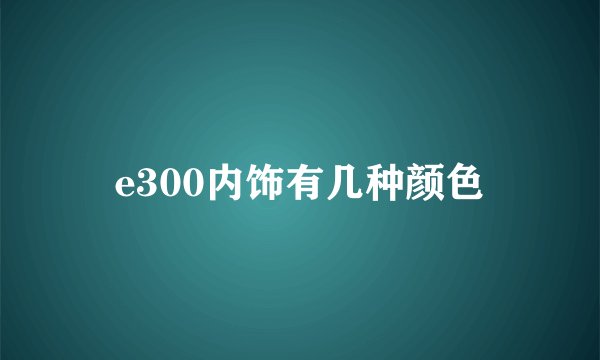 e300内饰有几种颜色