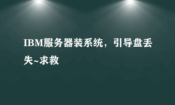 IBM服务器装系统，引导盘丢失~求救