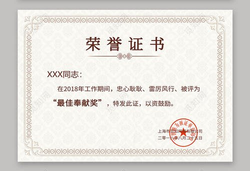 ‘荣誉证书’它代表什么？