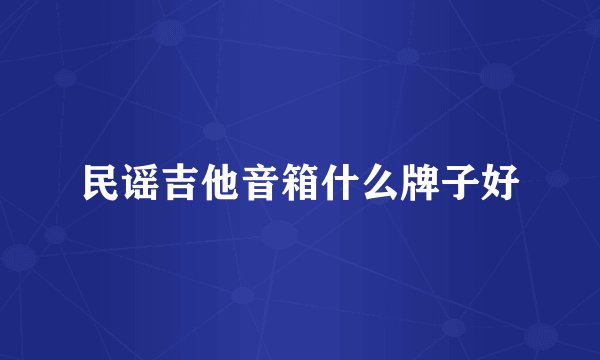 民谣吉他音箱什么牌子好