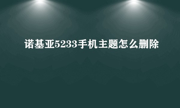 诺基亚5233手机主题怎么删除
