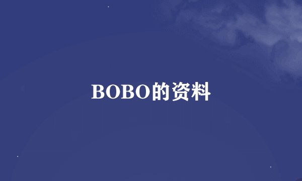 BOBO的资料