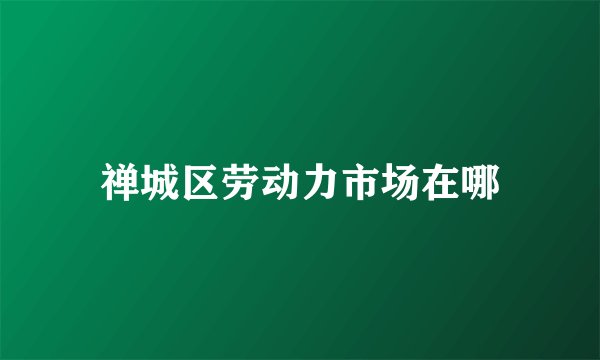 禅城区劳动力市场在哪