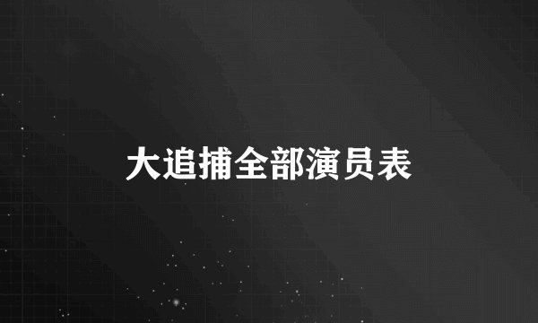 大追捕全部演员表