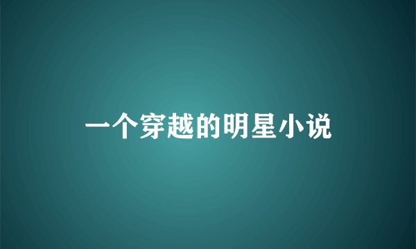 一个穿越的明星小说