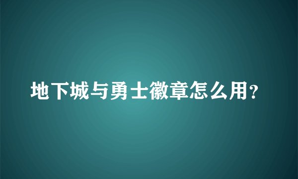 地下城与勇士徽章怎么用？