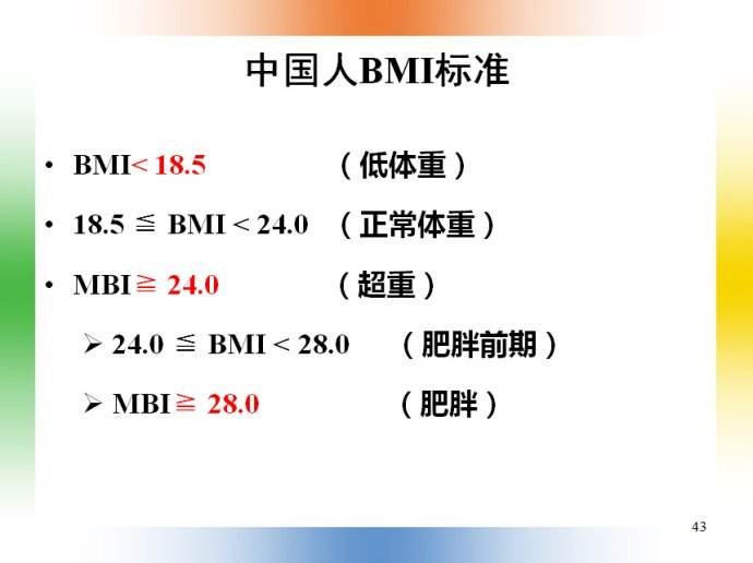 中国标准BMI值是多少？