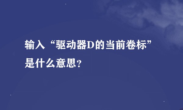 输入“驱动器D的当前卷标”是什么意思？