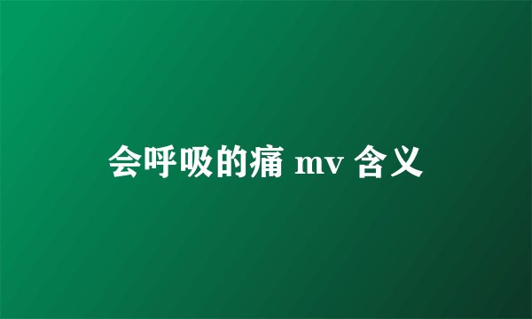 会呼吸的痛 mv 含义