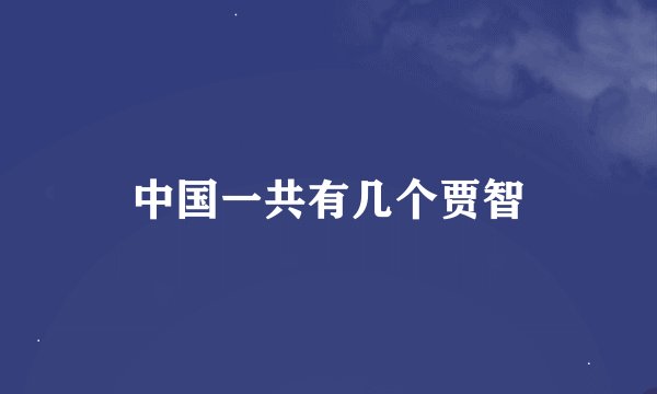 中国一共有几个贾智