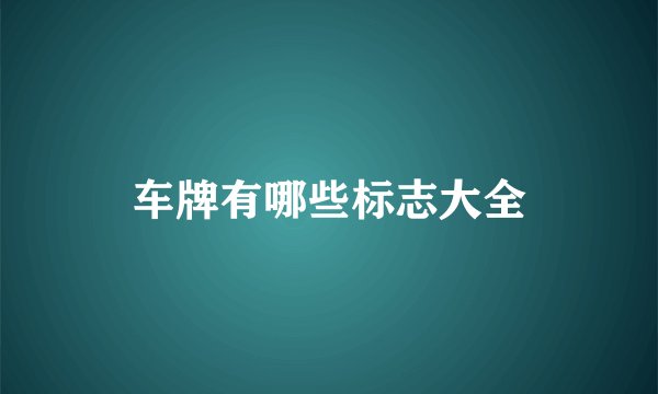 车牌有哪些标志大全
