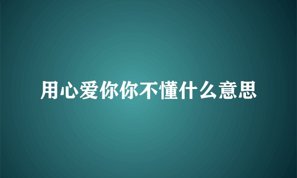 用心爱你你不懂什么意思