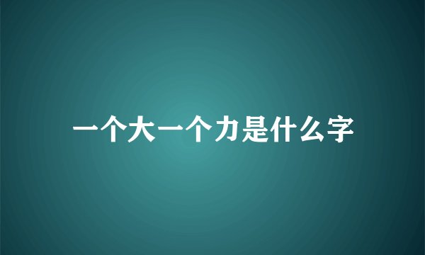 一个大一个力是什么字