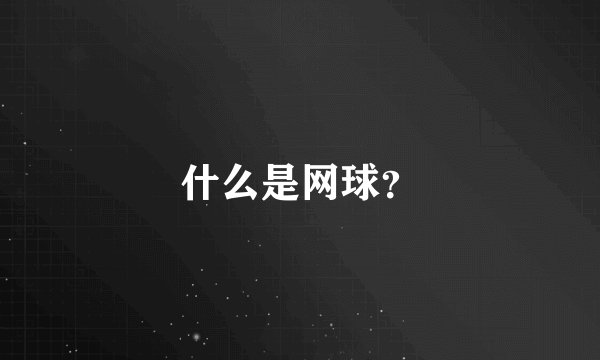 什么是网球？