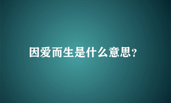 因爱而生是什么意思？