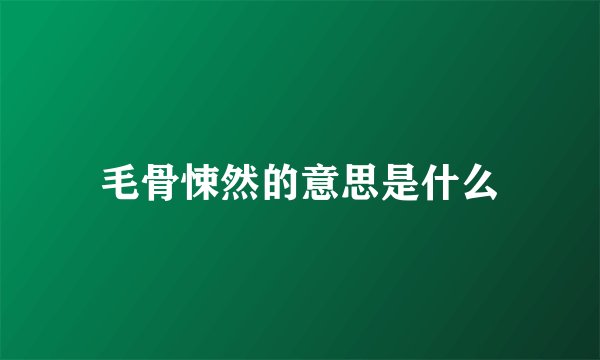 毛骨悚然的意思是什么