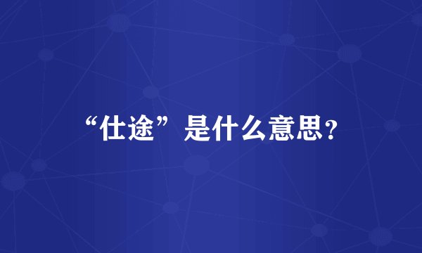 “仕途”是什么意思？