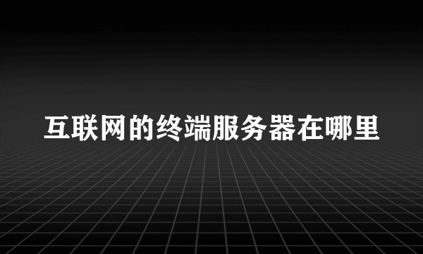 互联网的终端服务器在哪里