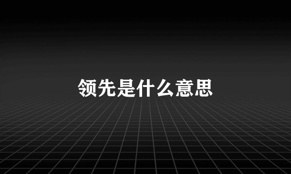 领先是什么意思