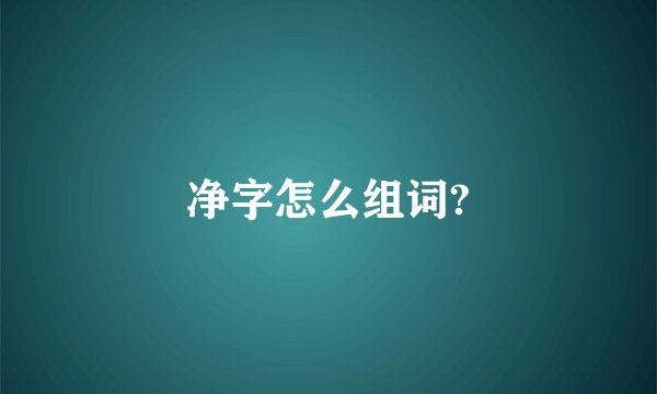 净字怎么组词?
