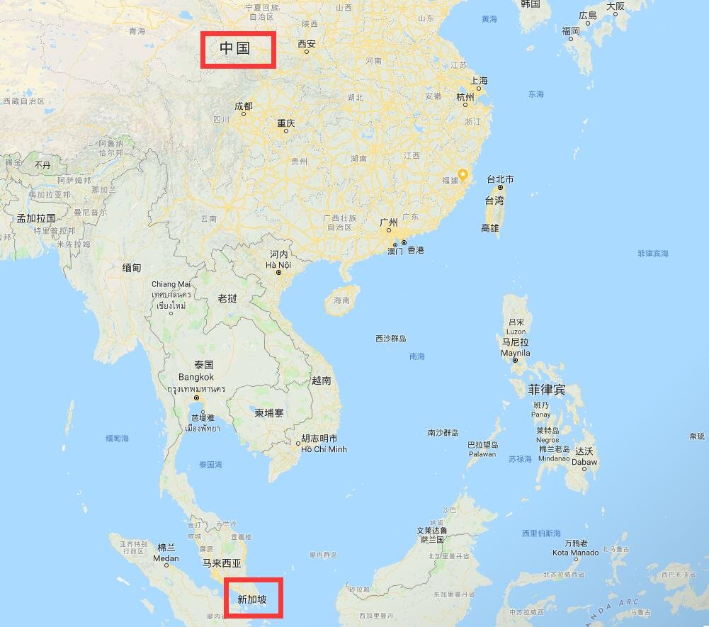 新加坡位于中国什么方向?