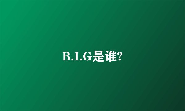 B.I.G是谁?
