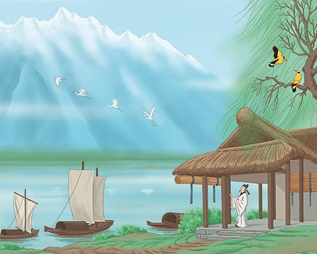 “一行白鹭上青天”的上一句是什么？