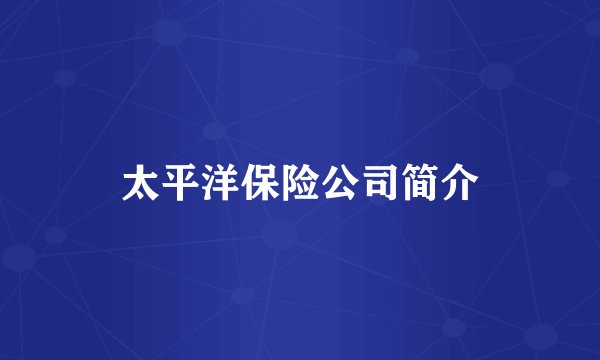 太平洋保险公司简介