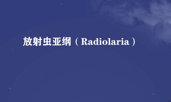 放射虫亚纲（Radiolaria）