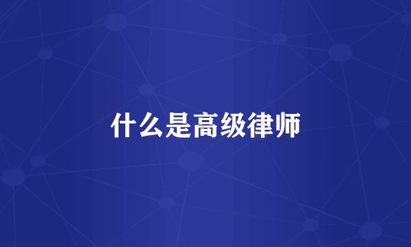 什么是高级律师