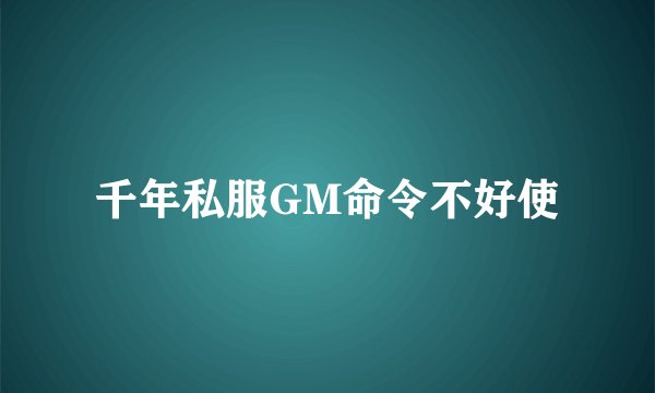 千年私服GM命令不好使