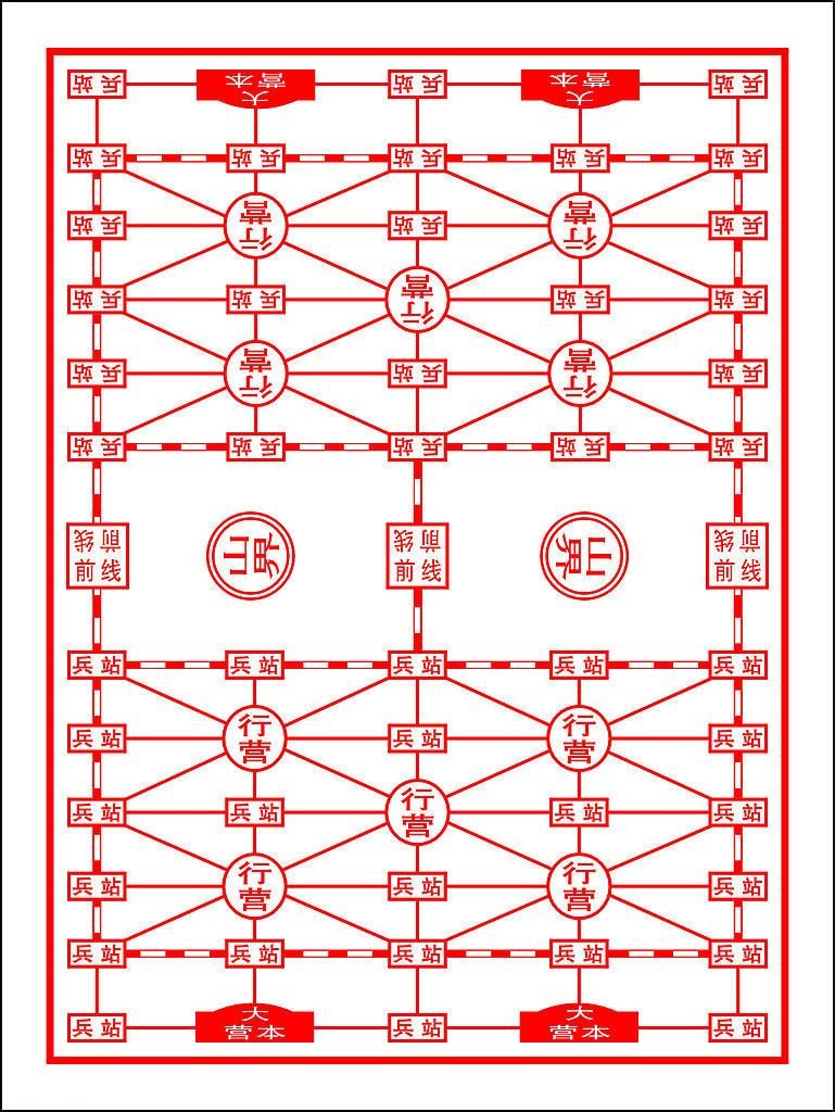 军棋棋盘图怎么画