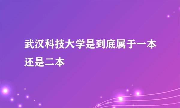 武汉科技大学是到底属于一本还是二本