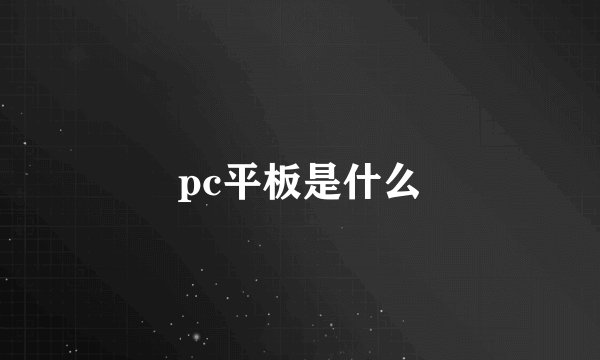pc平板是什么