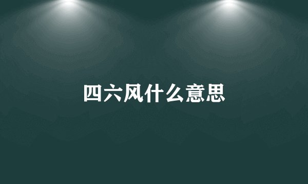 四六风什么意思