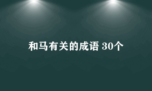 和马有关的成语 30个
