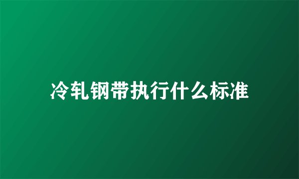 冷轧钢带执行什么标准