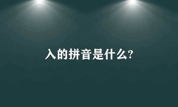 入的拼音是什么?