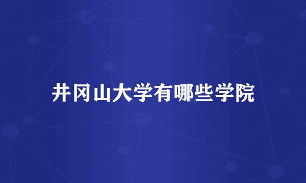 井冈山大学有哪些学院