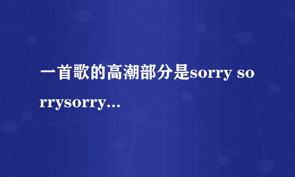 一首歌的高潮部分是sorry sorrysorry sorrysorry sorry，不是男的 ，好像是一个组合。非常劲爆。
