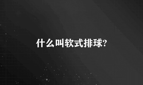 什么叫软式排球?