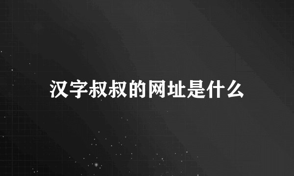 汉字叔叔的网址是什么