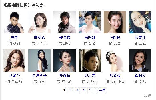 新神雕侠侣演员表