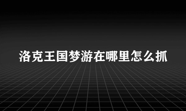 洛克王国梦游在哪里怎么抓