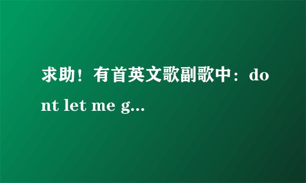 求助！有首英文歌副歌中：dont let me go~dont let me go