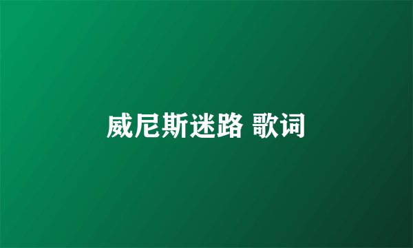 威尼斯迷路 歌词